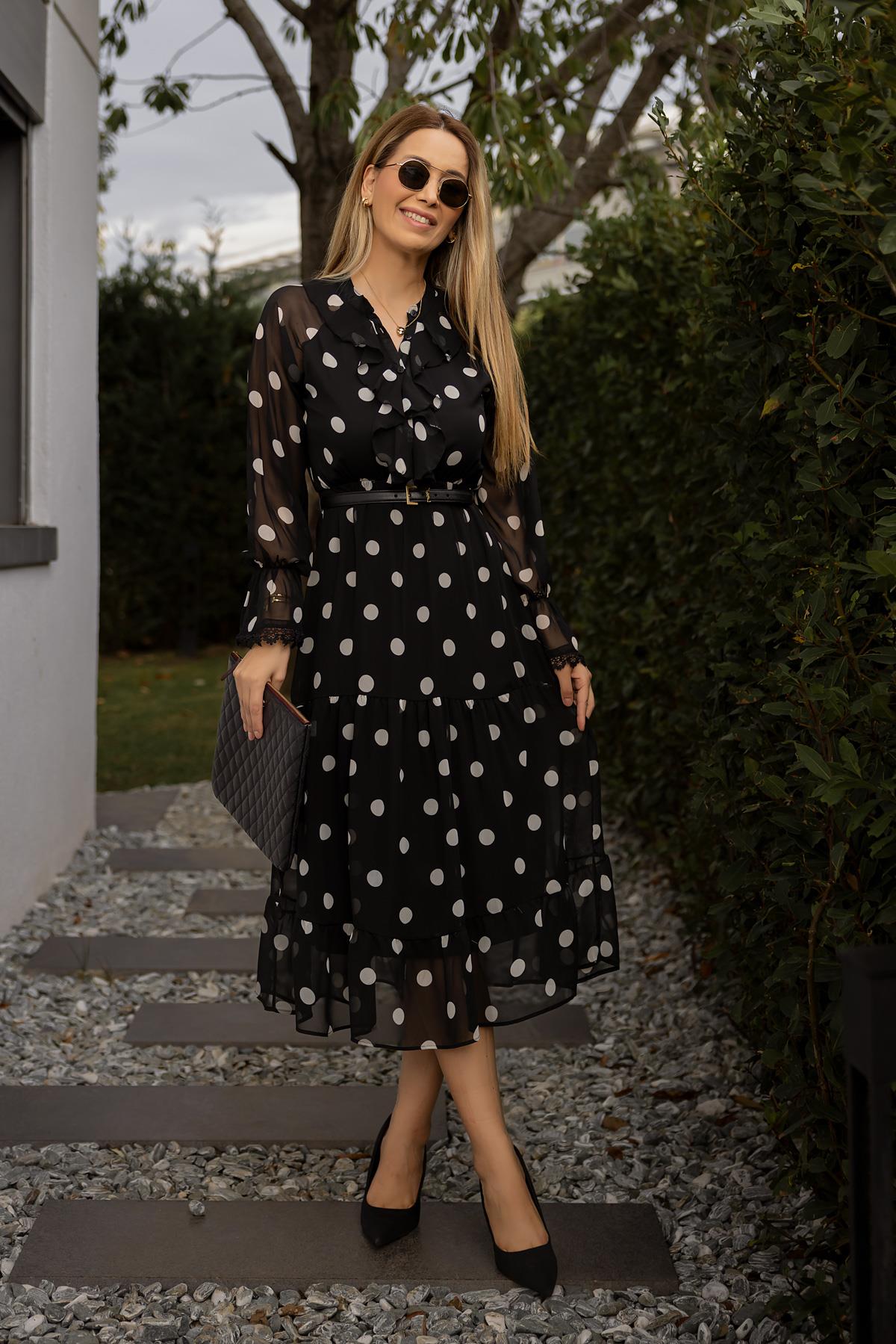 Robe Noire à Pois Élégante